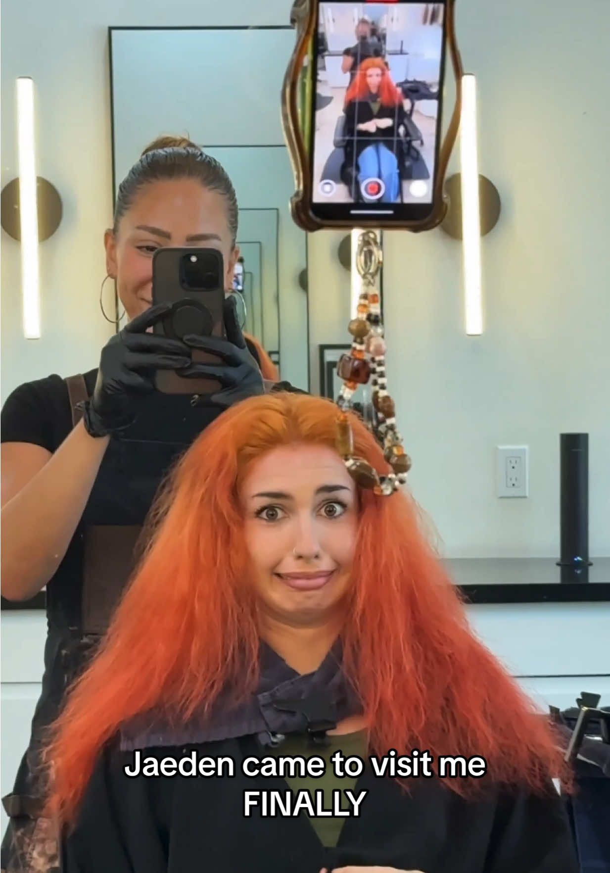 @jaedengomezz with the much needed refresh using #pravanavivids !  We also did a textured haircut and blow out ❤️ #redhair #lahaircolorist #losangeleshaircolorist 