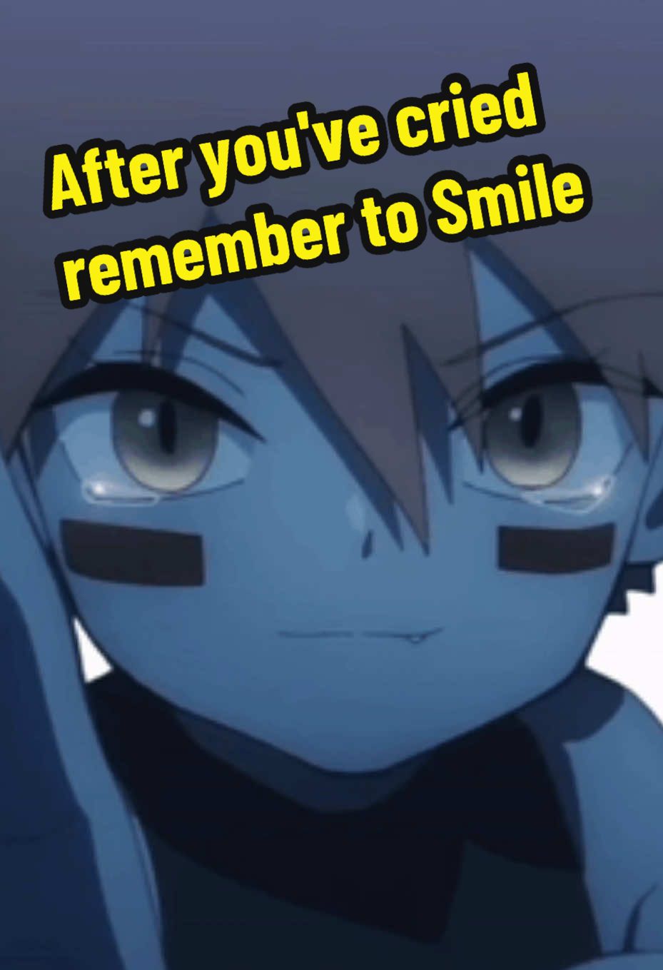 It's ok to cry when you are sad but after you've cried don't forget to smile again.  This quote from to be hero X floored me! So simple and yet so heavy.  #tobeherox #tobeheroxanime #littlejohnny #anime 