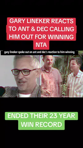 Gary Lineker loved ant and Dec's response to him winning an NTA award. #garylineker #antanddec #nationaltelevisionawards #ntas 