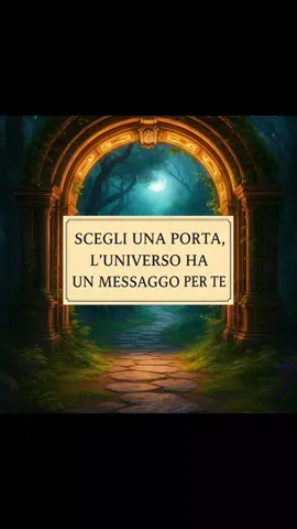 ✨️Scegli una porta e leggi qui sotto il tuo messaggio dell'universo!  🚪porta 1 Se hai scelto questa porta, significa che sei pronto a varcare una soglia importante della tua vita. Il sentiero davanti a te non è casuale: rappresenta un viaggio che ti porterà a scoprire parti di te che finora hai lasciato nell’ombra.L’universo ti sta dicendo che hai la forza e la luce per affrontare l’ignoto, anche se la strada sembra misteriosa. Non serve vedere tutto subito, ti basta il primo passo: ogni pietra sotto i tuoi piedi ti guiderà verso la tua vera destinazione. 🚪 porta 2 Se hai scelto questa porta, l’universo ti sta chiamando verso la tua trasformazione interiore. La luce che scende come pioggia di stelle è un segnale: sei pronto ad accogliere doni che arrivano dall’alto, intuizioni che illumineranno il tuo cammino.Questa soglia rappresenta un passaggio verso una versione più autentica e luminosa di te stesso. Non temere di lasciare andare ciò che non risuona più con la tua energia: ogni filo di luce che scende davanti a te porta una nuova possibilità, una nuova benedizione. 🚪Porta 3 Se hai scelto questa porta, significa che sei pronto a lasciare l’ombra per entrare nella luce. Il buio alle tue spalle rappresenta le sfide superate, mentre la luce che trapela oltre la soglia annuncia nuove opportunità e una fase di rinnovamento. Le scintille dorate che danzano nell’aria sono segni di energia vitale: l’universo ti sta aprendo una via di crescita, creatività e abbondanza. 🚪 porta 4 Se hai scelto questa porta, significa che stai entrando in un periodo di rinascita e leggerezza. Le farfalle che ti accolgono sono simbolo di trasformazione: qualcosa dentro di te sta cambiando e ti conduce verso una versione più libera, autentica e luminosa. Questa soglia ti invita a lasciare andare i pesi del passato e a fidarti del flusso della vita. Ogni passo che compi ti avvicina a una gioia pura, fatta di semplicità, amore e nuove possibilità. 🚪porta 5 Se hai scelto questa porta, l’universo ti sta invitando a ritrovare le tue radici. Questa soglia custodita da un grande albero è simbolo di saggezza, stabilità e connessione con ciò che conta davvero.Dentro di te ci sono risposte che stai cercando all’esterno: la lanterna che illumina l’ingresso è il segnale che non sei al buio, hai già la luce necessaria per orientarti. #universo #scelta #porta #messaggio #magia 
