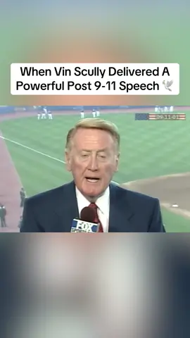 Vin Scully heartfelt post-9/11 speech before the Dodgers first game back on September 17, 2001 🕊️ . #vinscully #september11 