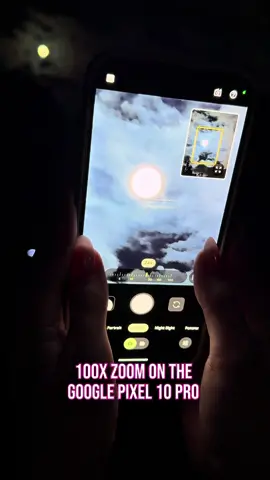 Using the 100x zoom on the Google Pixel 10 pro to get a pic of the full moon! #pixel10pro #camera #tipsandtricks 