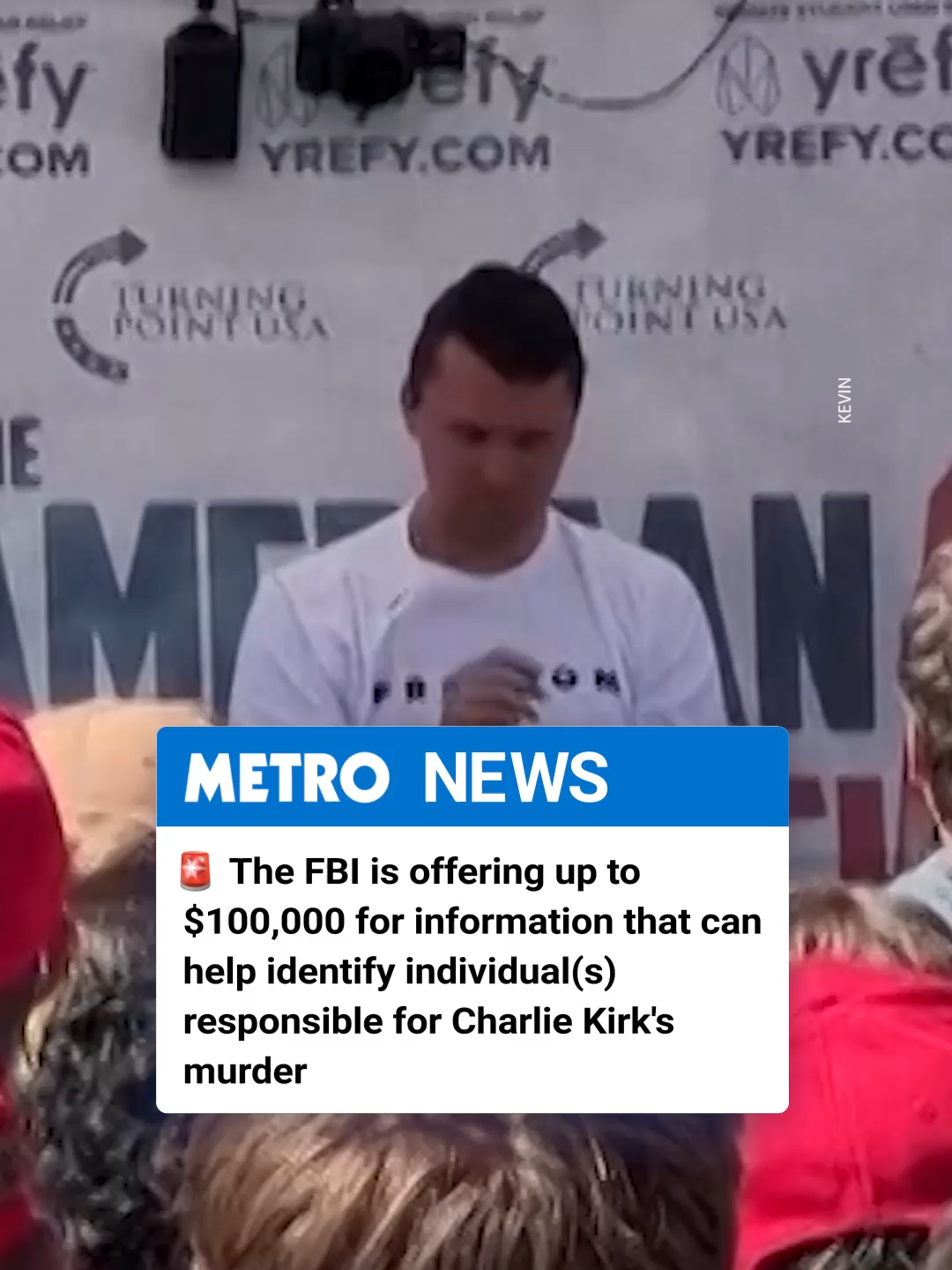 The FBI has said it is offering a reward of up to $100,000 for information that can lead to the identification and arrest of anyone responsible for the murder of right-wing influencer Charlie Kirk. The announcement came shortly after the body released two images of a person of interest in Kirk’s killing. The public can submit information to the agency by calling 1-800-CALL-FBI. #charliekirk #tpusa #turningpoint #news #worldnews