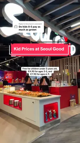 Replying to @tiina.tiuxx  Seoul Good is a family-friendly restaurant with multiple high chairs available.  Kids prices: Under 3 = free, 3-5 years = only 4.90€! 🙌  Your wallet will thank you! 😎 #seoulgood #koreanfood #ruoka #buffet #suomitiktok 