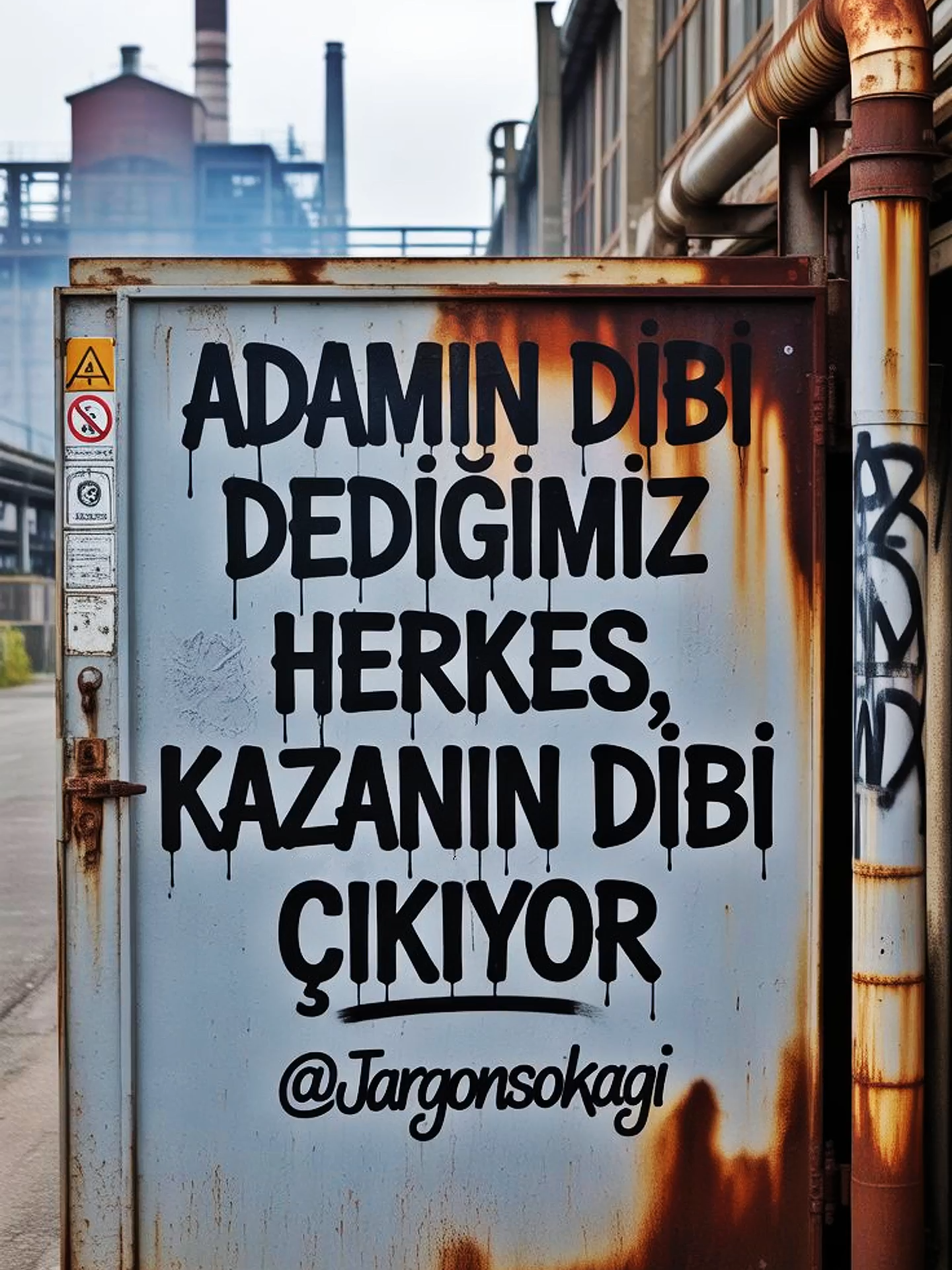 Adamın dibi dediğimiz herkes, kazanın dibi çıkıyor. 😂 #duvaryazıları #komiksözler #atarlısözler #grafiti #wallart