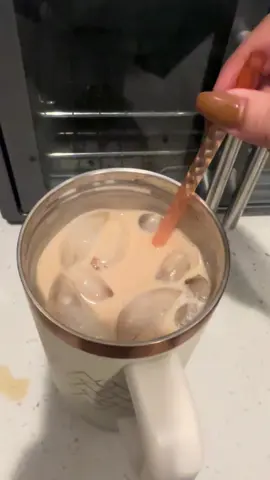 Did y’all see how close it came to pouring over 😅 this is going to be my first #pumpkinspicelatte of the year!!! All my syrups are sugar free 3 pumps vanilla 3 pumps pumpkin spice 12 oz espresso (on bold setting if using a keurig) and if you have a Starbucks cup like I did fill milk to top line. #fyp #coffee #caffeine #coffeeathome 