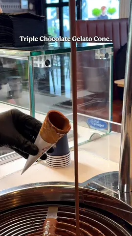 Indulge in our Triple Chocolate Gelato Cone and make your sweet tooth extra happy today ✨🍦 #liverpoolfood #dessertshopliverpool #antoniettaliverpool #liverpooleats
