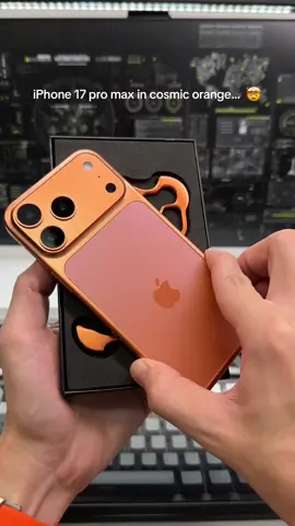 Your phone but upgraded to another level 🚀  Cosmic Orange iPhone + full protection 🦾   #iphone17pro #iphone17promax #iphone17air #fyp #techtok 