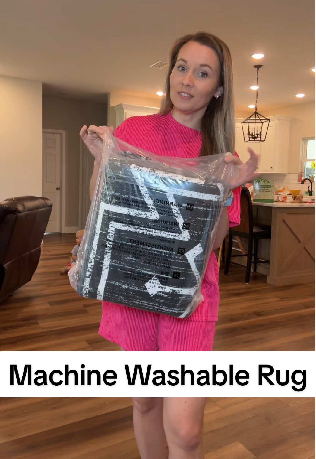 Yes, that’s a BIG washable rug in this tiny package 👏 so many colors and sizes to choose from! #washablerugs #rugs #rugtok #kidfriendly #petfriendly 