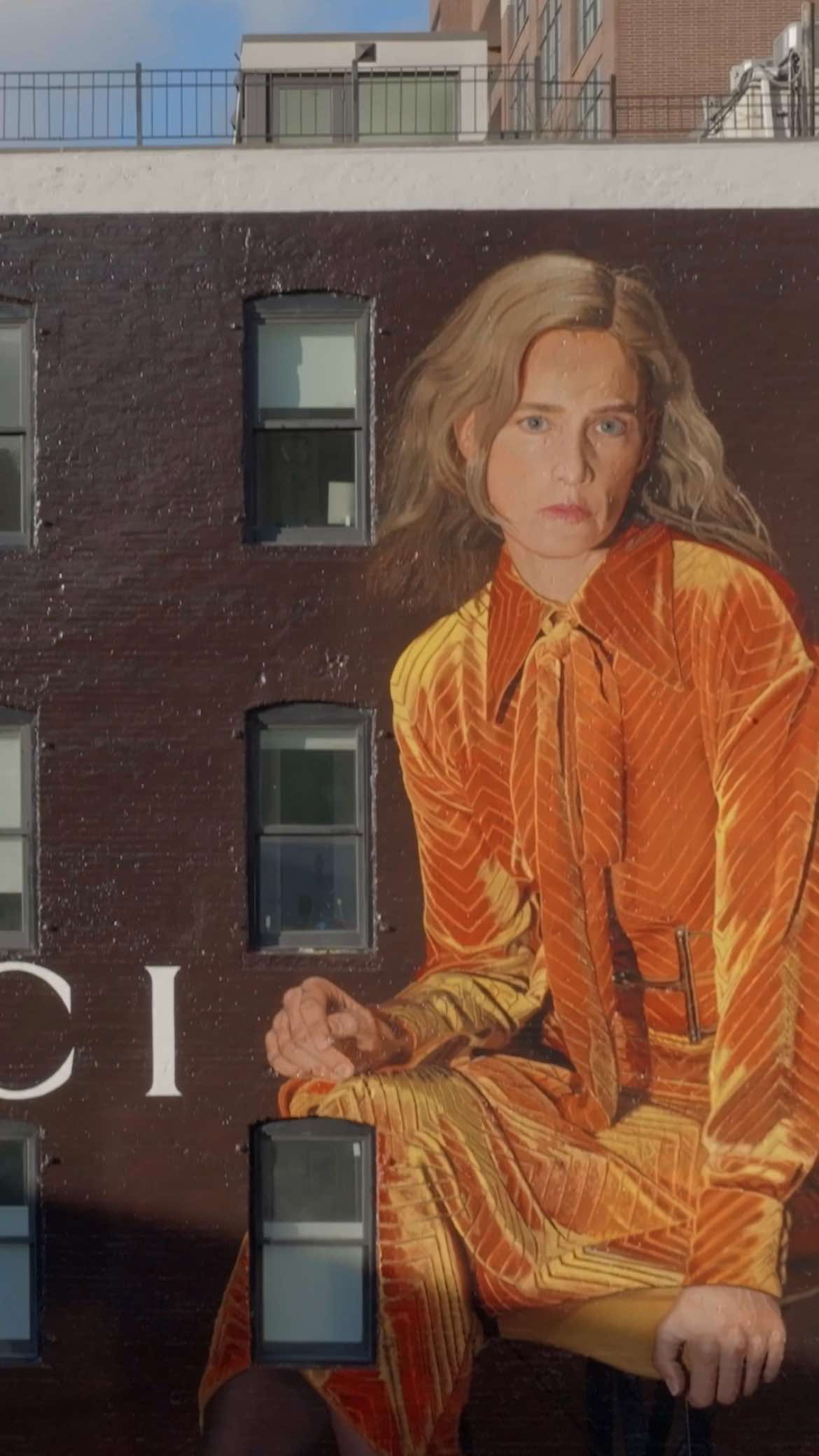 A bold portrait in New York. #TheGucciPortraitSeries #GucciArtWall #GucciFW25
