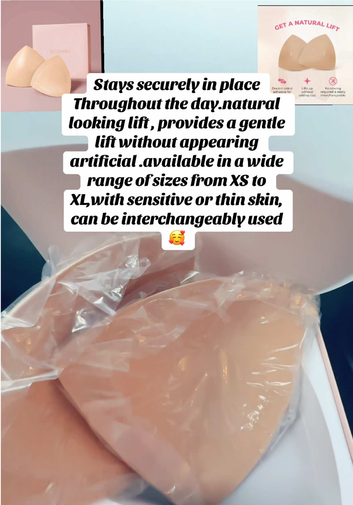 Boomba invisible lift patented sticky fashion bra inserts prevents nipple slips @boombaus #bra #liftbra#tiktok #fyp #tiktok 
