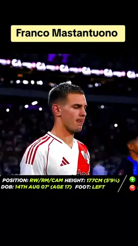 Franco Mastantuono skills and performance 😱🥰🥰#francomastantuono #footballvideo #footballtiktok #soccertiktok 