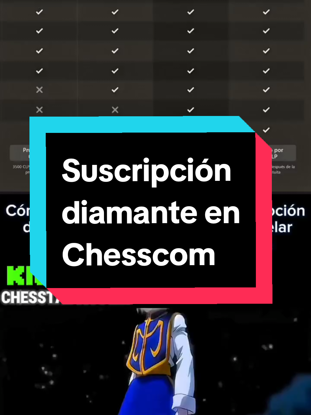 Cuando se te olvida cancelar la suscripción en Chesscom #chesscom #diamante #chessmemes #ajedrezmemes #chesstactics128 #anime C.c @ValenNovachrono 