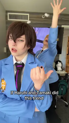 Drama king 🙄  @tate ꩜ .ᐟ 🍉 I miss u  #ohshc #ouranhighschoolhostclub #haruhifujioka #tamakisuoh #haruhifujiokacosplay 