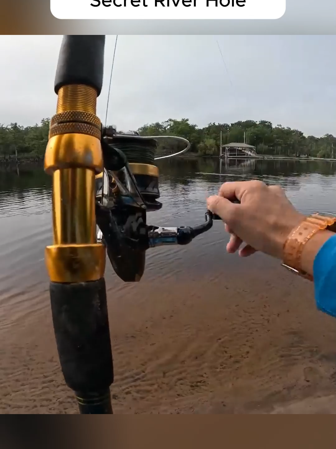 Catching dinosaurs in a secret river hole #fishing #lure