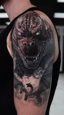 Godzilla Tattoo!! #godzilla #godzillatattoo #tattoodino #godzillavskongroar #fyptattoo 