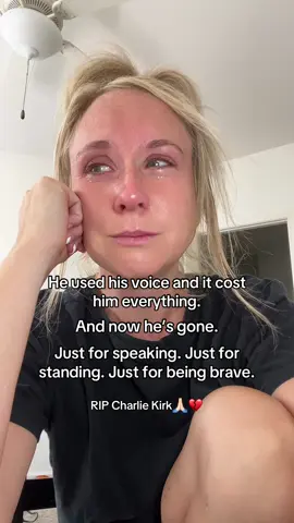 Here I am, still holding my words back out of fear. This hit me harder than I expected because I am about to speak too. I have so much respect for him. Thank you, Charlie, for inspiring me to be brave.🙏🏻💗. #charliekirk #rip #ripcharliekirk #turningpoint #freedomofspeech  I