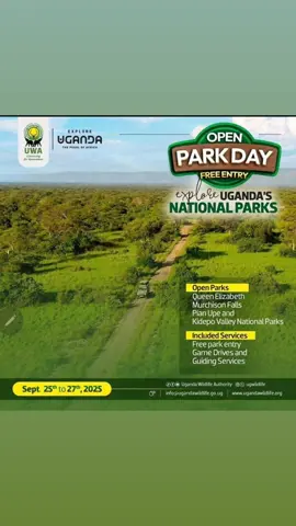 Open Park Day (25th-27th Sept). Uganda Tourism Board has served. Don't Miss This Chance #openparkdayug #exploreugandawithus #visitkasese #rwenzori #fyp