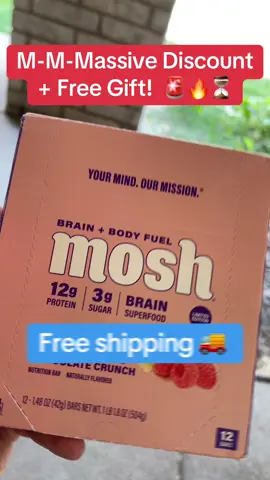 Mosh brain +body fuel 12g protein 3g sugar. Brain superfood. Raspberry white chocolate crunch. Discount and free shipping. Free gift with qualified purchase. Ends soon Shop Now!