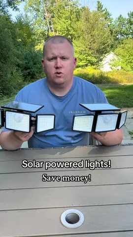 Solar powered lights that will save you money! They are selling fast! @Dimunt Home #solarlights #solar #lights #security #motiondetection 