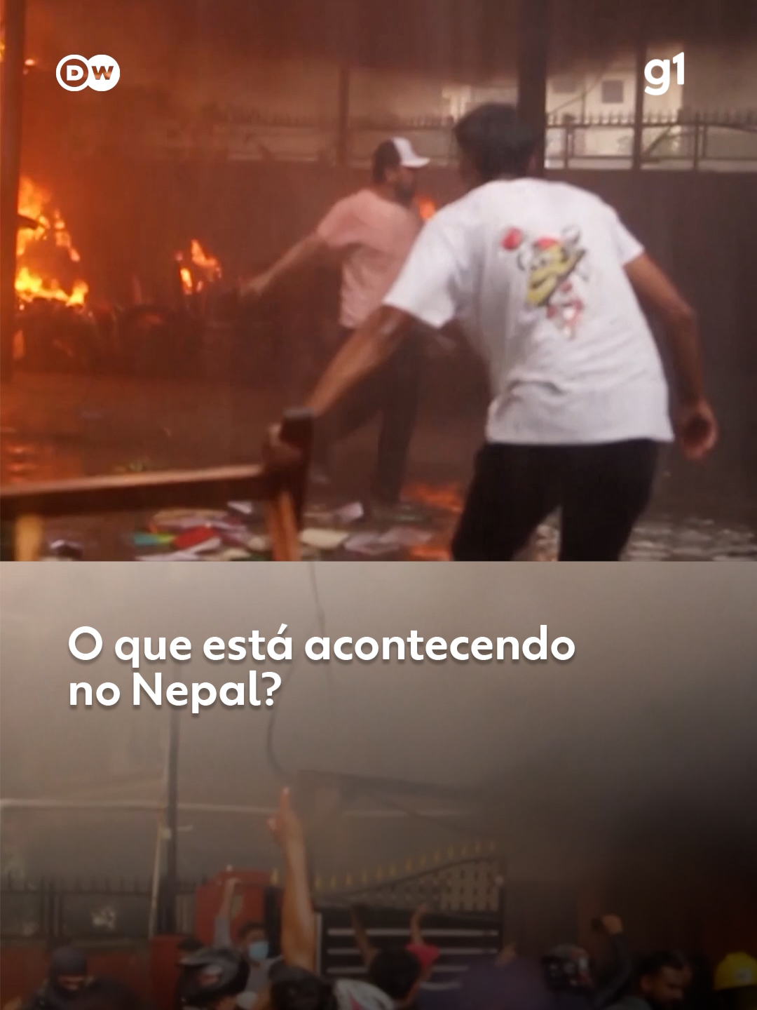 Revolta popular - Um vídeo mostra a casa de um primeiro-ministro sendo incendiada. E outro, o que seria um ministro sendo perseguido num rio por manifestantes enfurecidos. Isso tudo está acontecendo no Nepal. O país vizinho da Índia assiste a uma revolta popular. Isso depois de o governo tentar impor um bloqueio às redes sociais. A tensão aumentou com a violência policial. E os manifestantes passaram a protestar contra a corrupção no governo. Várias residências oficiais e instituições públicas e privadas foram atacadas. Incluindo o Parlamento, a sede do Supremo Tribunal e um hotel. A esposa de um ex-premiê do país morreu depois de a própria casa ser incendiada, segundo fontes locais. Pelo menos 30 pessoas morreram na onda de violência. Os protestos já resultaram na queda do atual governo. Mas os manifestantes – na maioria jovens – querem mais mudanças. 🎥 Deutsche Welle #nepal #manifestantes #redessociais #dw #tiktoknotícias