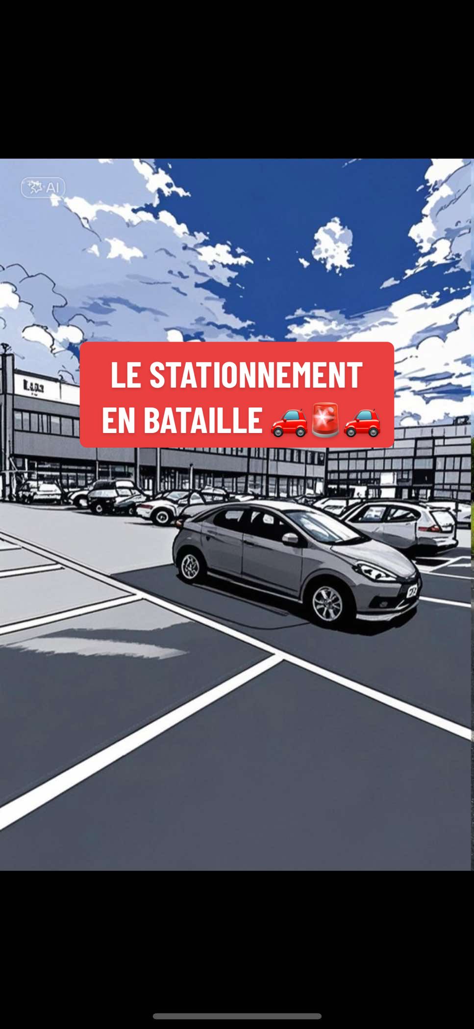 Stationnement dans un parking avec les lignes au sol #pourtoi #pourtoii #autoecole #codedelaroute #permis 
