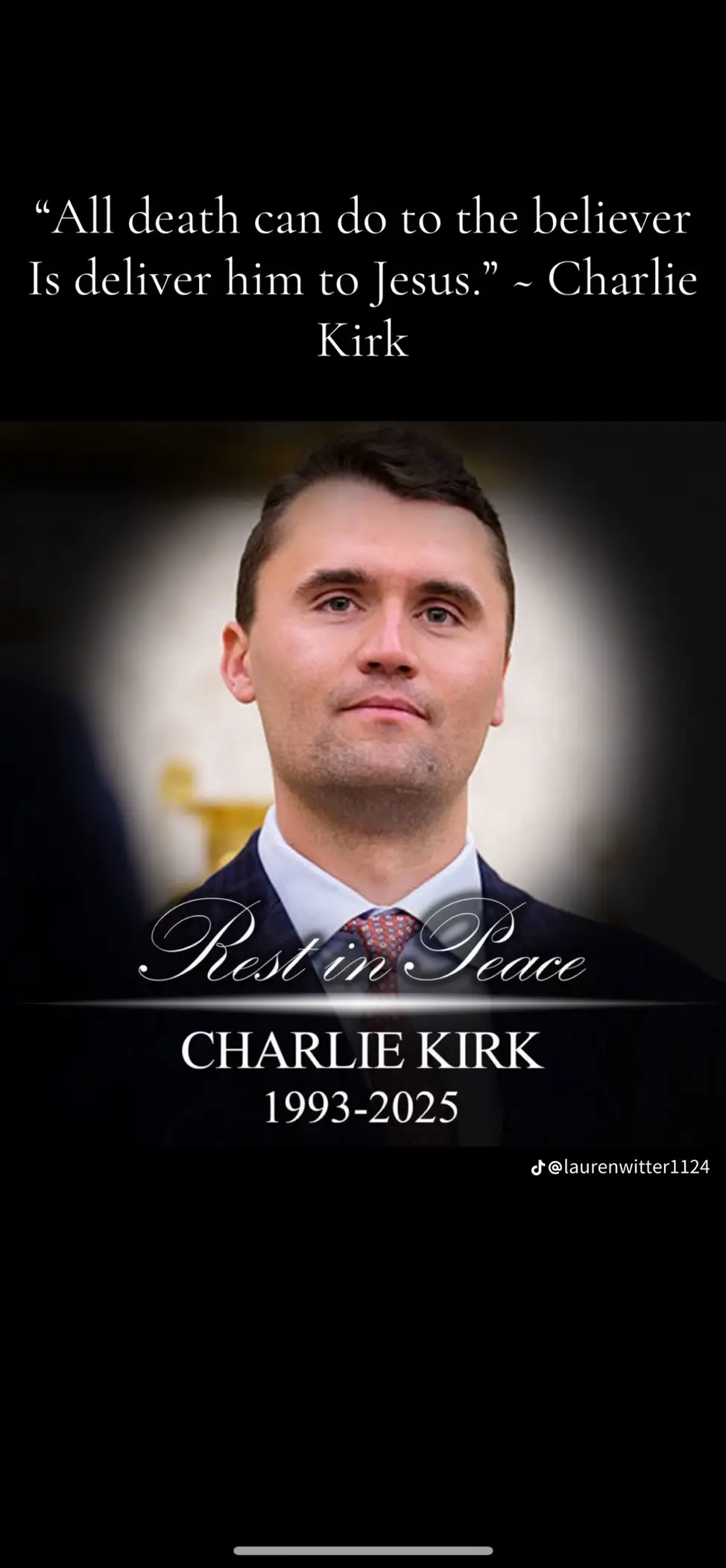 Rest in peace Charlie ❤️ America lost another great man ! This world we live in is so sad, so unfair, so evil! They call it the UNITED states of America we are everything but united… AMERICA DO BETTER !  #longlivecharliekirk #restinpeacecharlie #sadworld #godweneedyou #charliekirk 