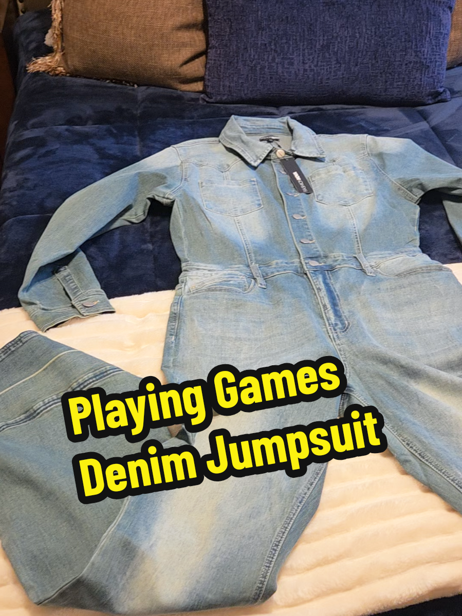 Playing Games Denim Jumpsuit #tiktokshop #tiktok #tiktokmademebuyit #women #clothes 