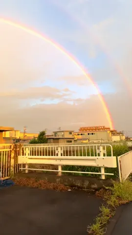 double rainbow after rain🌈 #japan🇯🇵 #sunrise #kenshuseijapan🇮🇩🇯🇵🎌 