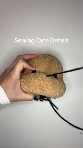 Sewing face details 🧵🪡 *sorry about the yarn snapping 🤭  This pattern is my Neapolitan Pup crochet pattern, which you can find on my website, Etsy, and Ribblr! 🔗s in bio!  #crochet #crochettok #crochettiktok #sewing #crochetersoftiktok 