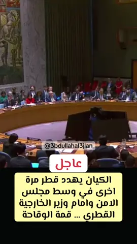 الكيان يهدد قطر مرة  اخرى في وسط مجلس الامن وامام وزير الخارجية القطري … قمة الوقاحة #قطر #viral #fyp #foryou #foryoupage 