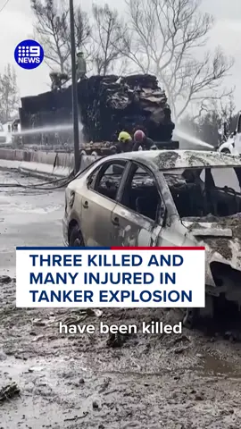 The truck was carrying nearly 50,000 litres of gasoline when it crashed. #9News