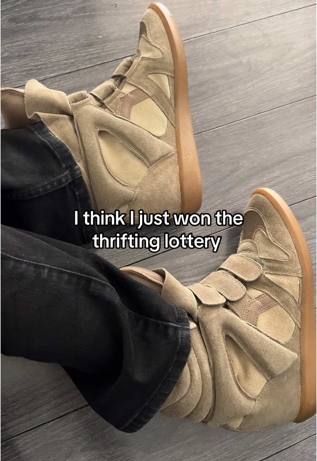 I’m literally so grateful I got this, I’m still so shocked I finally got my hands on some taupe Isabel Marants. I’ve been wanting these shoes for so long 😭 #fyp #2010s #fashion #thrifting #isabelmarant 