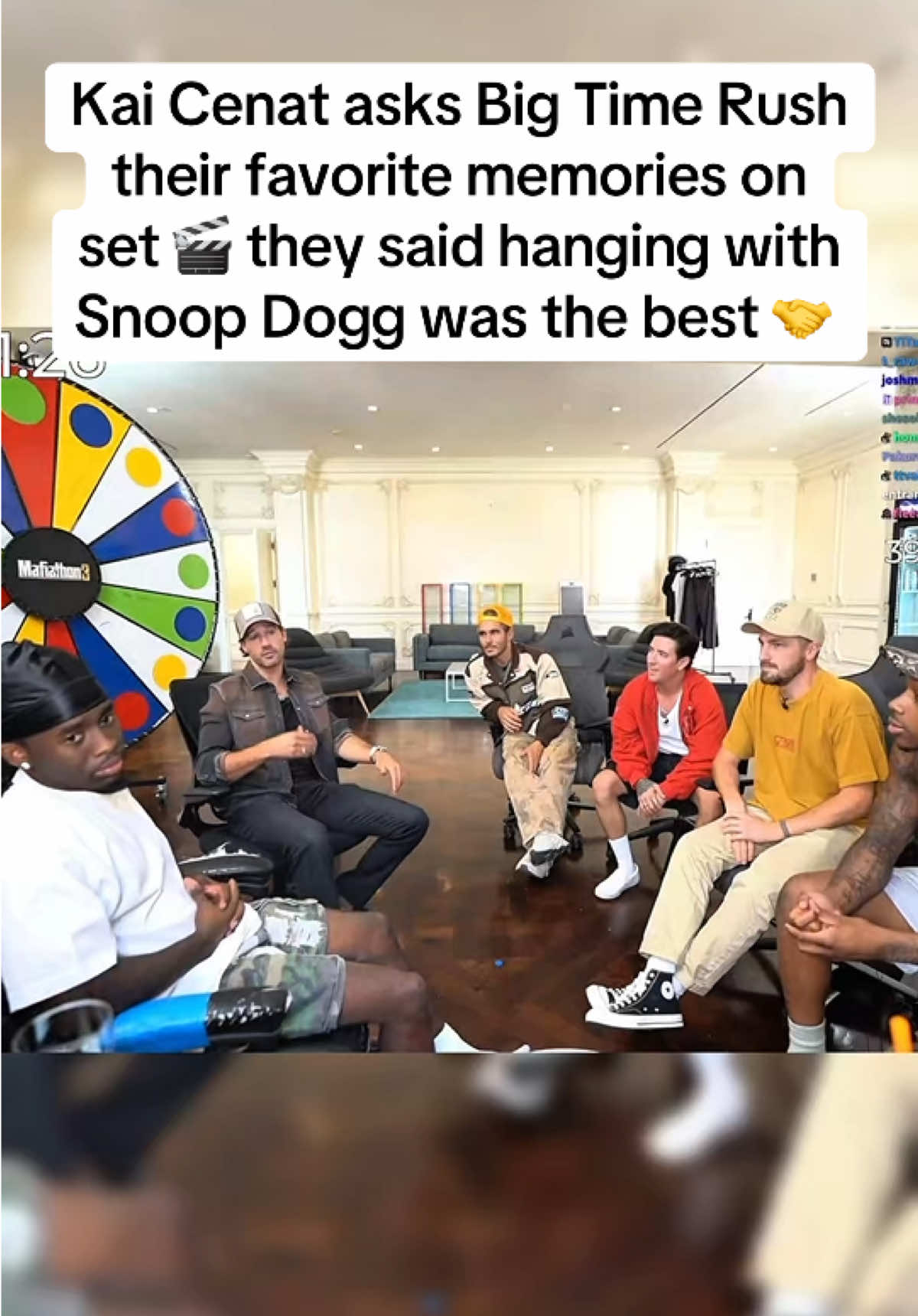 Kai Cenat asks Big Time Rush their favorite memories on set 🎬 they said hanging with Snoop Dogg was the best 🤝 #bigtimerush #kaicenat #snoopdogg #fypシ #viral 