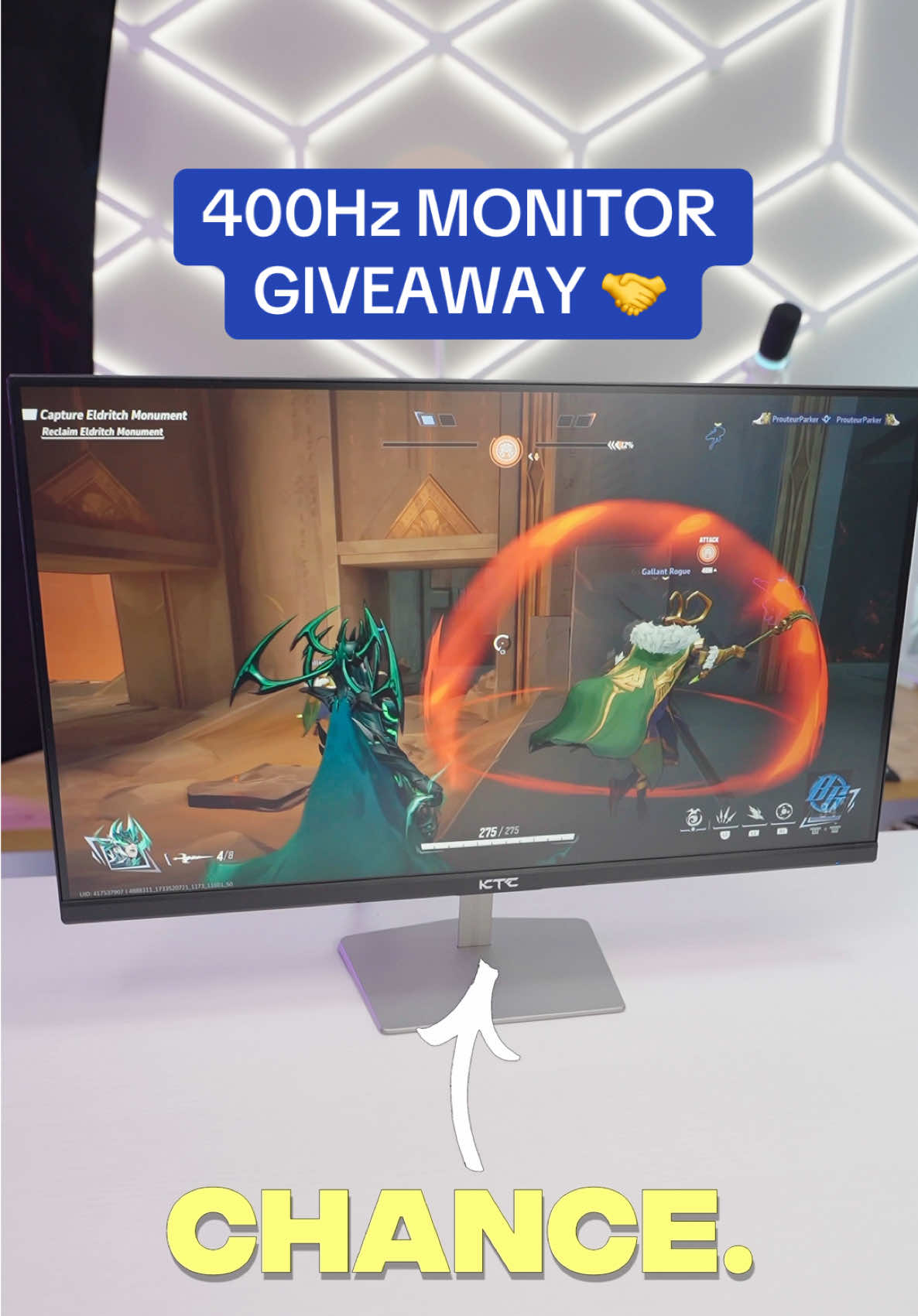 NOW is the time, 5 days left to enter for this gaming monitor, this monitor is 400Hz and it’s buttery smooth! I’m excited to see who gets this gaming monitor! #pcgaming #pcgamer #techtok 