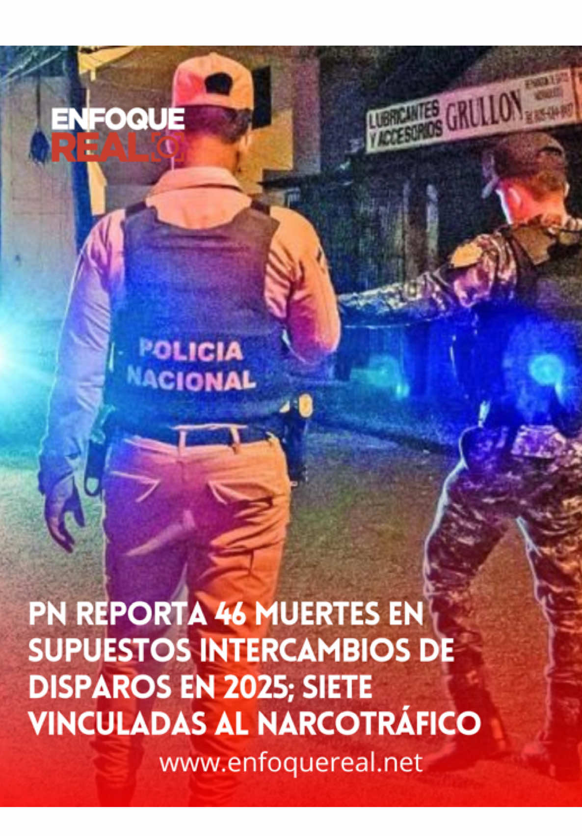 En lo que va de 2025, la Policía Nacional ha reportado la muerte de 46 personas en supuestos intercambios de disparos, de las cuales siete estaban vinculadas al narcotráfico, según datos publicados en su portal web. El caso más reciente ocurrió este miércoles en una plaza de La Barranquita, Santiago, donde murieron cinco hombres presuntamente miembros de una estructura criminal dedicada al narcotráfico, robo, tráfico de armas y otros delitos, según informó el vocero policial, Diego Pesqueira. Con estos fallecimientos, ya suman siete los casos relacionados directamente con drogas. Los otros dos ocurrieron en enero y julio, con la muerte de Eddy Miguel Lugo Espinal, alias “La Avispa”, y Alfredo Tavárez, alias “El Fay”. Para conocer mas detalle Visita  www.Enfoquereal.net #republicadominicana #noticias #nacional #enfoquereal #pn 