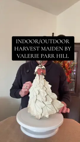 The most GORGEOUS Harvest Maiden by Valerie Parr Hill, sold by QVC! She can go indoors/outdoors and she’s absolutely beautiful!! Add this to your fall decorating this year! #qvc #valerieparrhill #falldecorating 