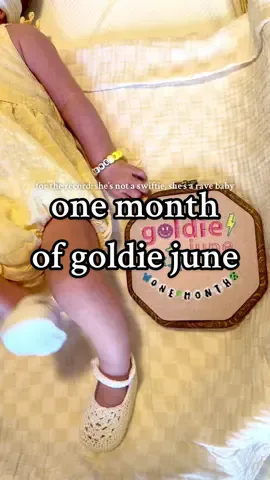 love a swiftie but just needed to clarify that this is in fact goldie june’s first kandi bracelet🥲 i can’t believe she’s already one month old! after her festival themed baby shower, this vibe made the most sense to celebrate the first big milestone #babymilestones #onemonthold #postpartum #ravebaby 