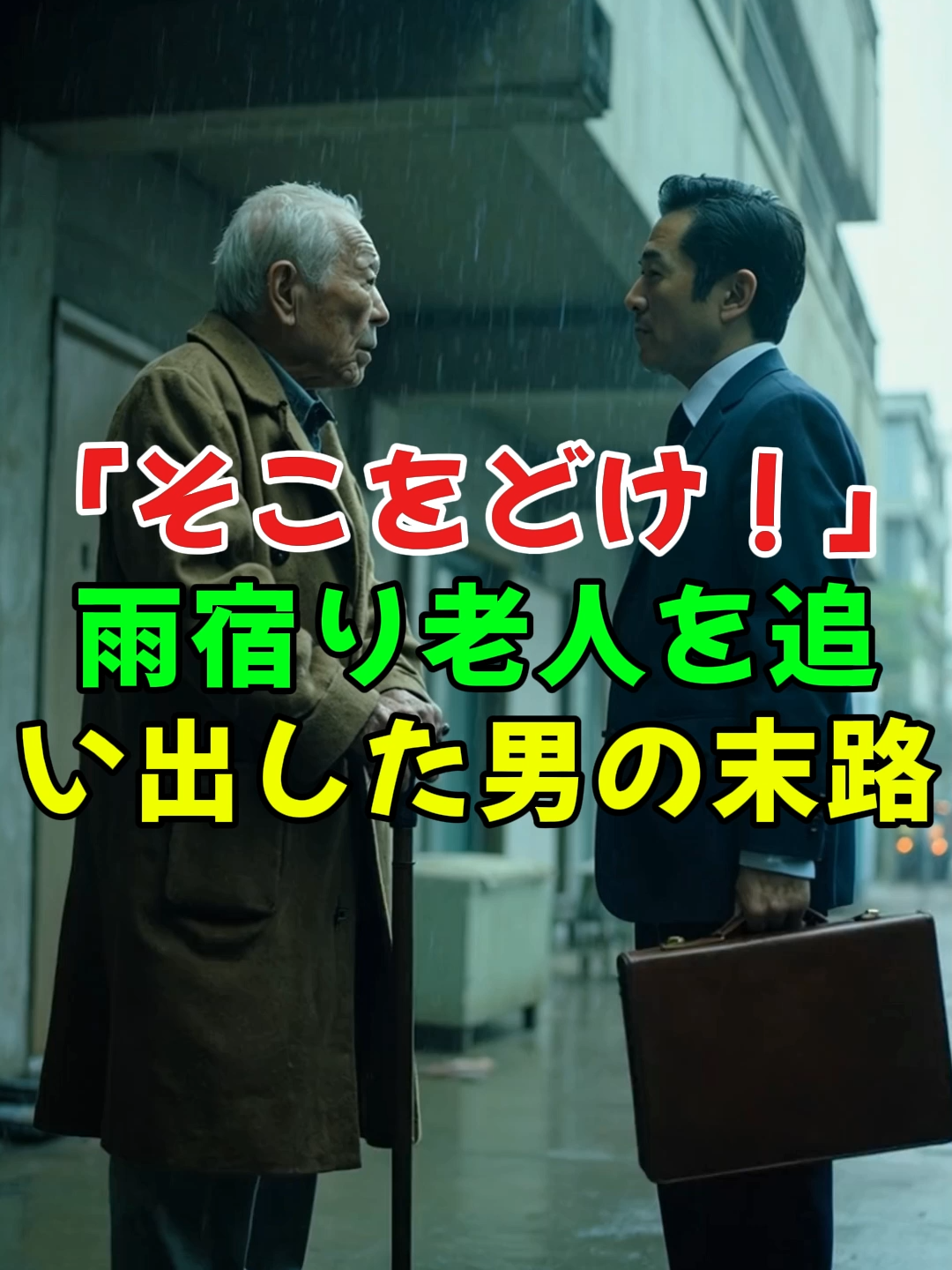 「そこをどけ！」雨宿り老人を追い出した男の末路#嫁姑問題 #人生 #shorts