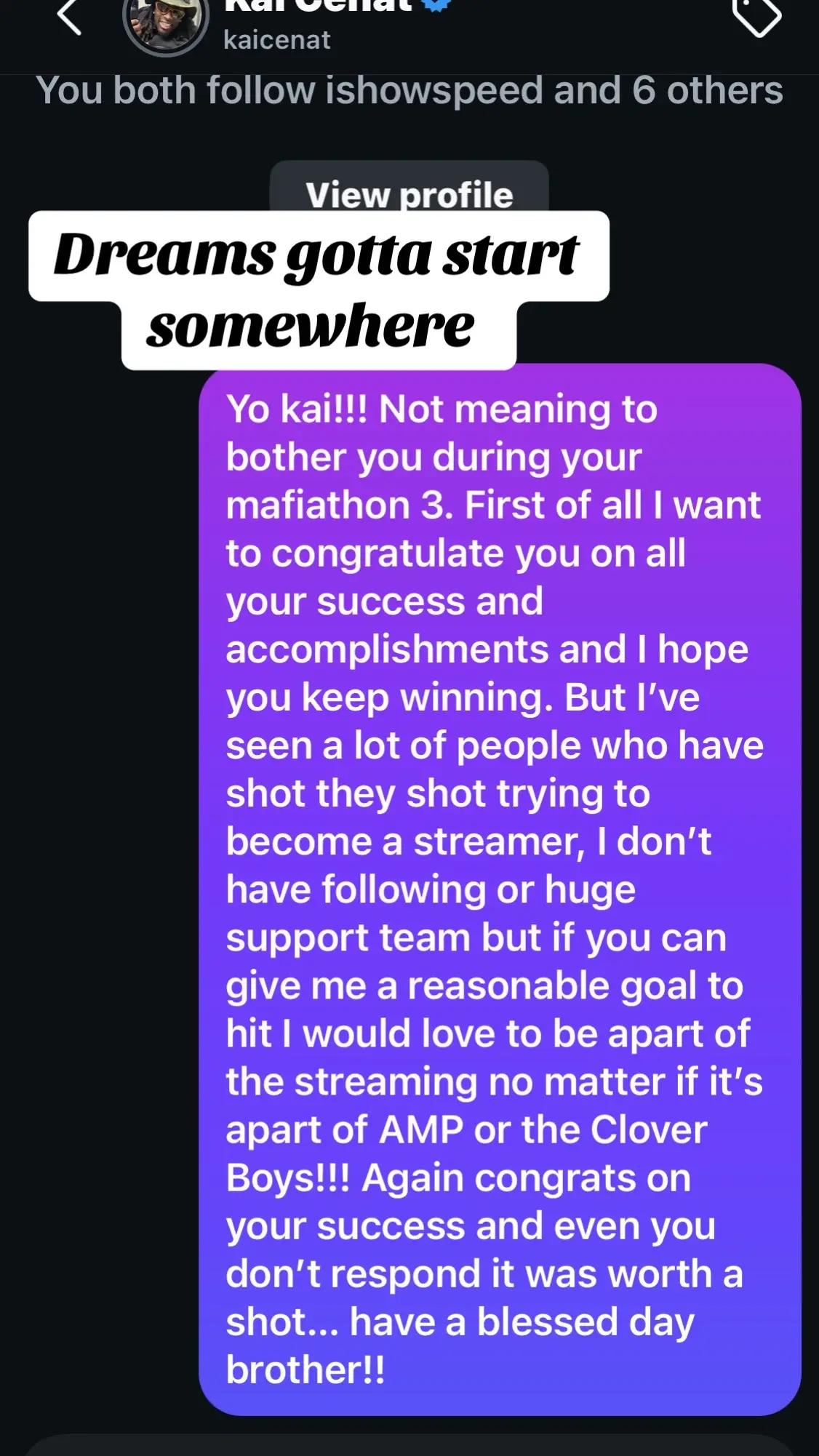 Can yall please tag @Kai Cenat  as much as possible it’s always been my dream to get famous for gaming #gamer #kaicenat #amp #dukedennis #fyp 