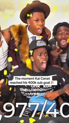 The moment Kai Cenat reached his 400k sub goal 🎉  #kaicenat #kaicenatclips @Kai Cenat 