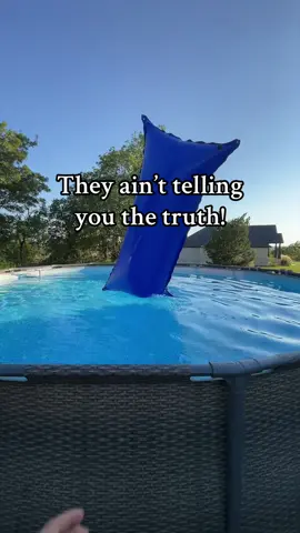 Aboveground pool, pool pillow. No more sinking pool covers. #abovegroundpool #poolcover 