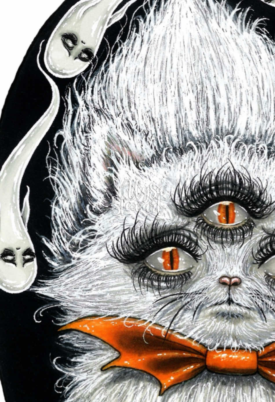 ✨👻🙀🖤“Purranormal Cattivity” One of my absolute favorite drawings I’ve worked on, regardless of the fact that it’s a Halloween piece, that’s honestly just a bonus. It’s also one I’ve VERY few pieces where I’ve drawn an animal. I love this haunted kitty, and I drew it On this day in 2022#illustration #markerart #creepyart #halloweenart #spookyart 