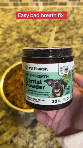 Easy bad breath fix for your dog. #doglover #dogdental #dogteeth #dogbreath #dogmom 