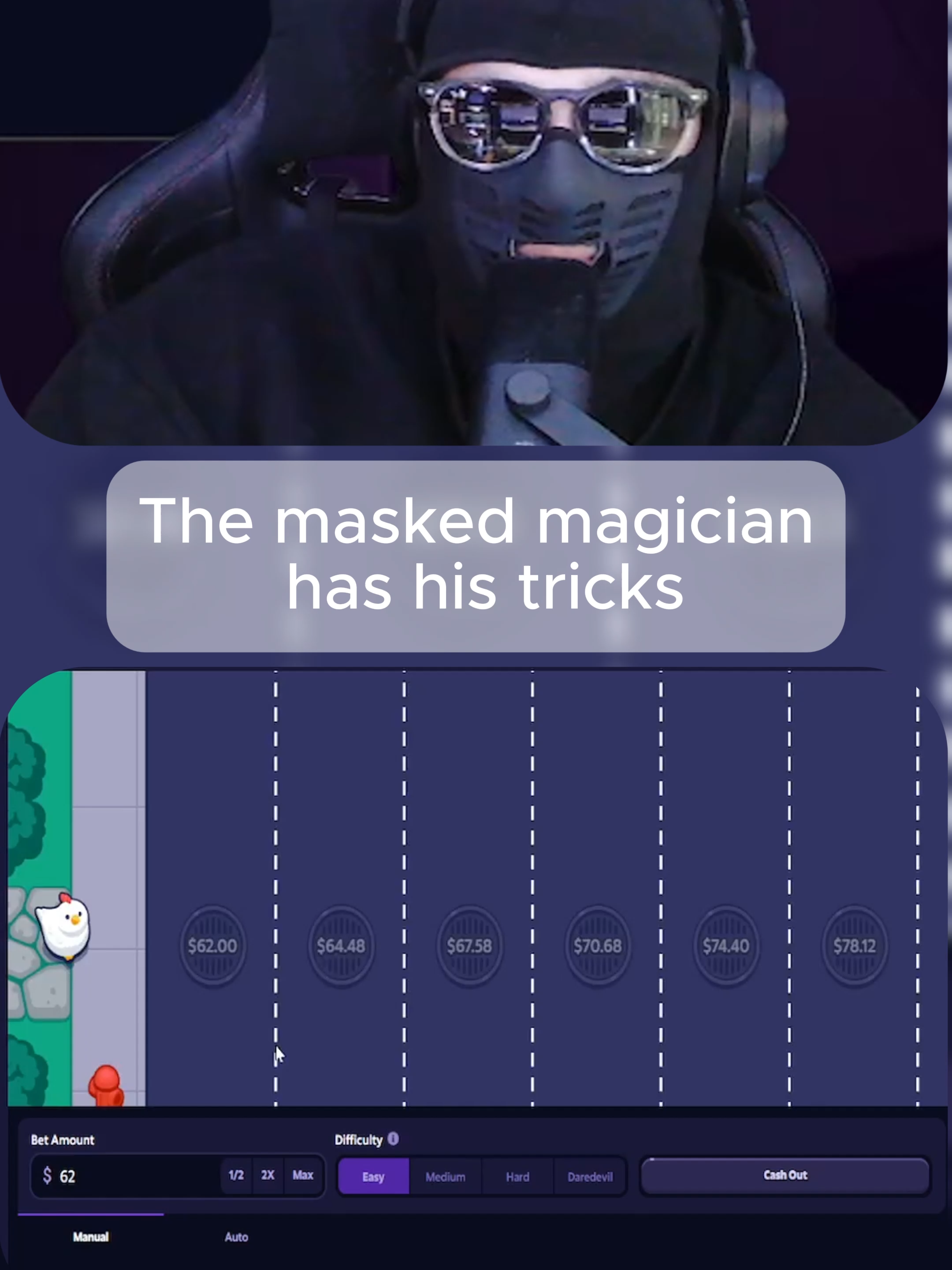 The masked magician has his tricks