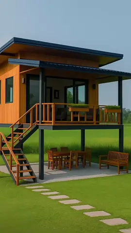Nhà sàn gỗ nhỏ đẹp và thoáng mát#nhago #nhalapghep #house #minihouse #nhasấn 