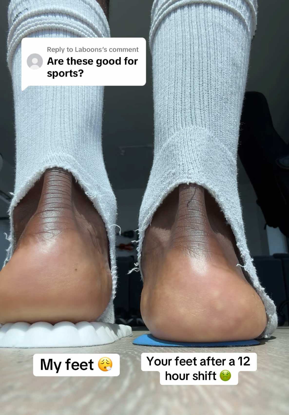 Replying to @Laboons Cloud insoles make my job so much easier on my feet 😮‍💨  They're so cheap and free shipping ✨‼️ #shoeinsoles #shoehack #cloudinsoles #feetcare #freeshipping 