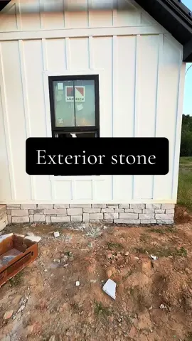 exterior stone is (almost) done and looks amazing 🤩  can’t wait to show more updates!  #masonry #exteriorstone #houseupdate #housetok #newbuild 