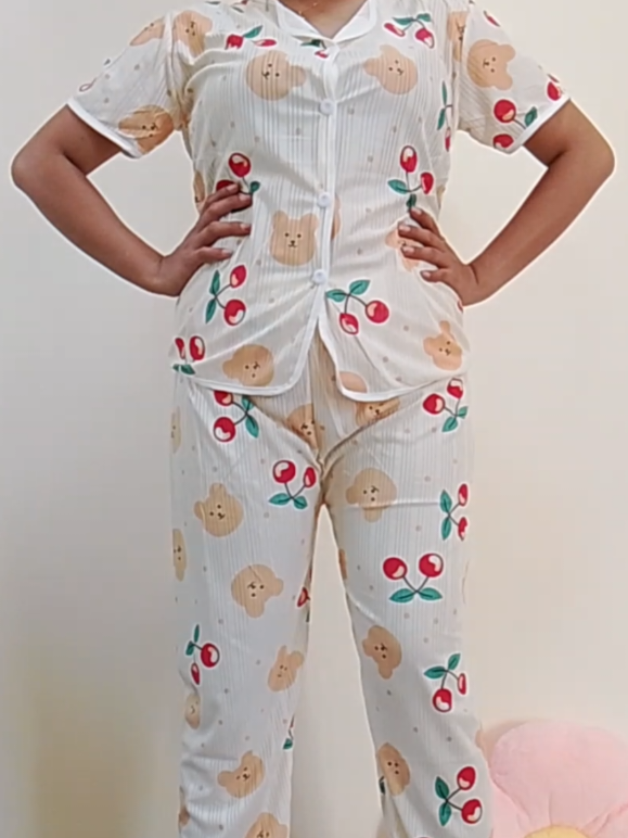 3in1 Button Sleepwear Korean pajama set #pajamaset  #sleepwear  #fyp  #creatorsearchinsights 