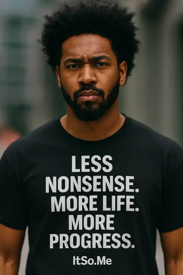 Step up. Stand tall. Strip away the noise. This shirt isn’t just fabric — it’s a declaration: LESS NONSENSE. MORE LIFE. MORE PROGRESS. For the ones who don’t waste time, who live with purpose, and who move forward no matter what — this is your uniform. 👉 Own the message. Live the mindset. 👉 Wear it with pride. http://ItSo.Me #ItSoDotMe, #ItSoMe, #StreetwearCulture, #ViralStyle, #Unapologetic, , , , , , , , , , , , , , , , , , , , , , , , , 
